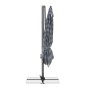 Doppler Ampelschirm myZone AX 320x240 cm, blau-grau gestreift, geschlossen mit Standkreuz.