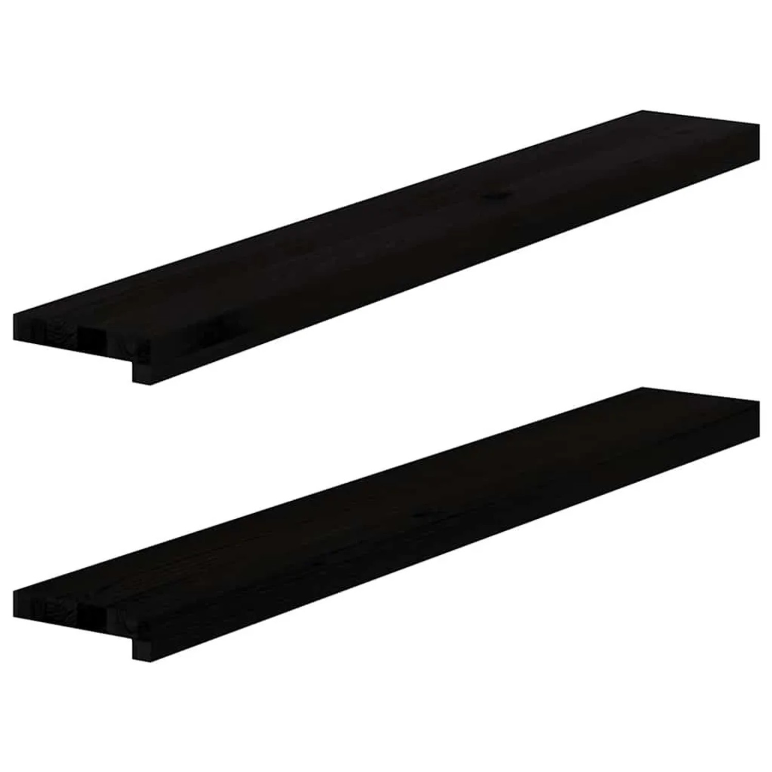 vidaXL Fensterbänke 2 Stk Dunkelbraun 110x15x2 cm Massivholz Eiche 4009169 günstig online kaufen