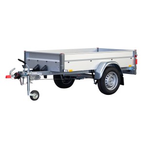 Stema Basic 1000 Autoanhänger, gebremst, mit Stützrad und verzinktem Fahrgestell.