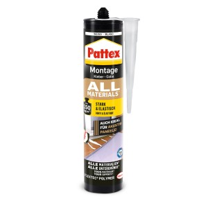Pattex Montagekleber All Materials, 450g Kartusche, weiß. Ideal für Akustikpaneele.