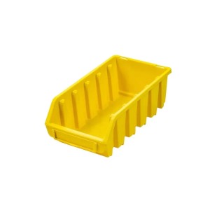 Gelbe PROREGAL Sichtlagerbox (2L) aus Polypropylen für Aufbewahrungssysteme.
