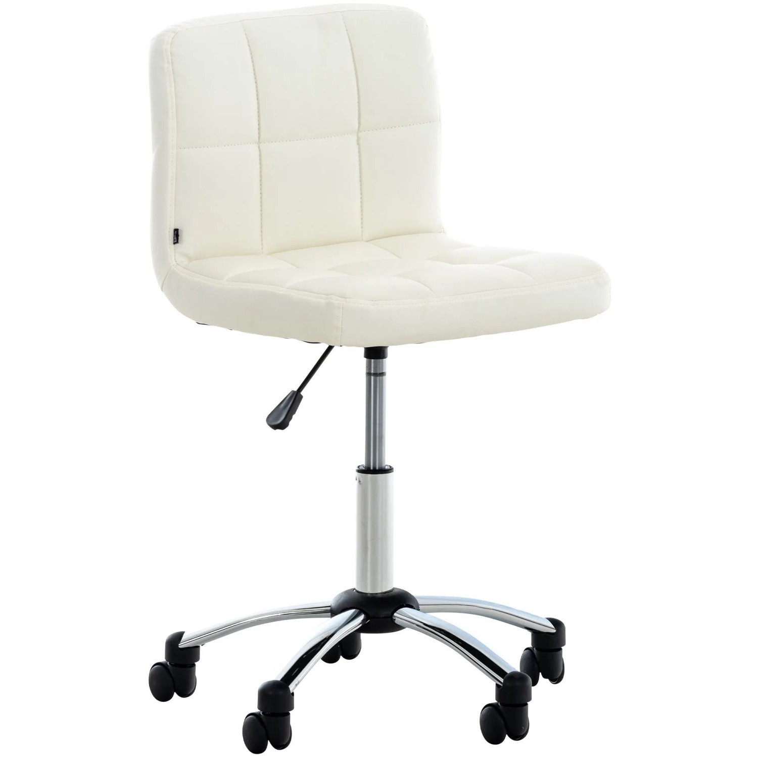 DELUKE Arbeitshocker TRIER 53x51x76cm Kunstleder Weiß Arbeitsstuhl Drehhocker Rollhocker Bürohocker