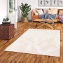 Beiger Pergamon Luxus Fellteppich (160x230cm) im Wohnzimmer.