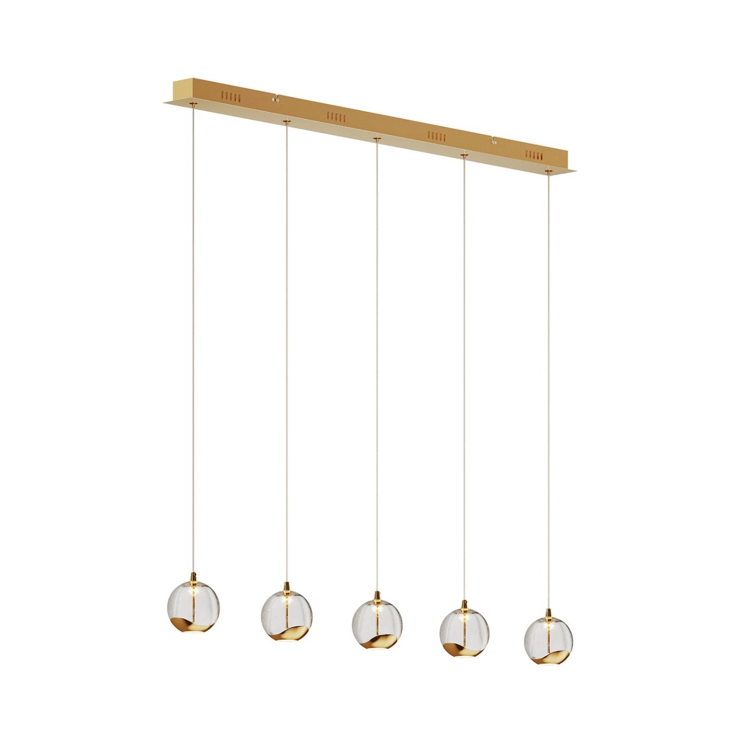 Lucande LED Pendelleuchte Hayley 9624458 Modern in Transparent aus Glas 5-flammig Wohnzimmerleuchte