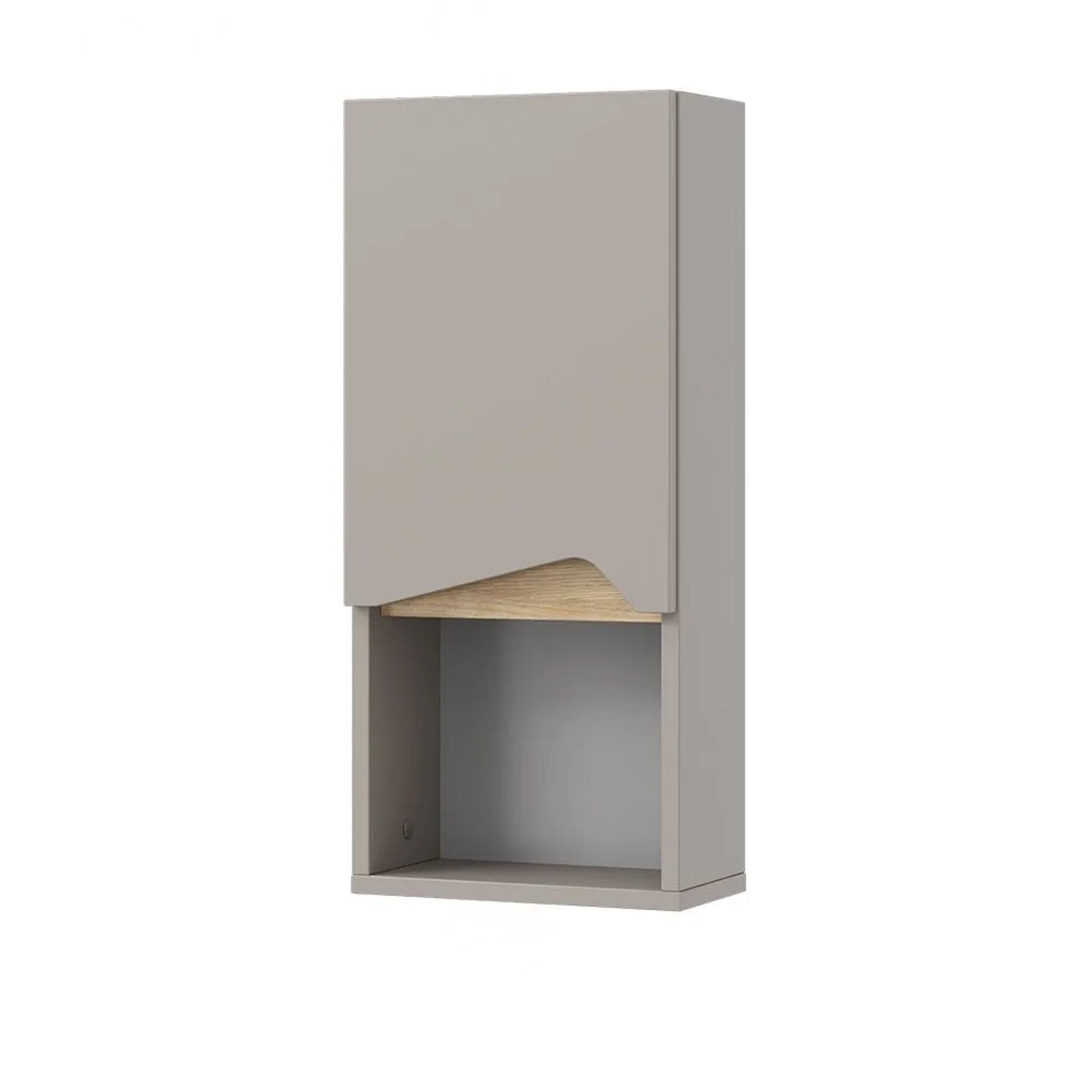 Vicco Badschrank Marelle Greige 30 x 67 mit Tür und Offenem Fach