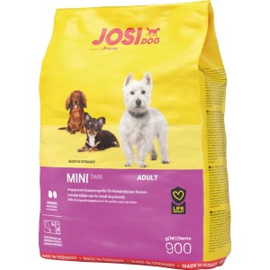 Josera JosiDog Mini Hundefutter, 900g Sack mit Abbildung kleiner Hunderassen.