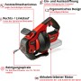 Einhell Akku-Rohrreiniger TE-DA 18/760 Li Solo: Rotes Akkugerät mit Reinigungsspirale für Rohre.