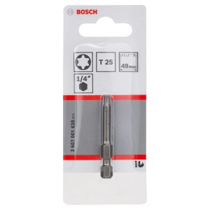 Bosch Schrauberbit Extra Hard T25, 49mm, in Verpackung. Bit für Schraubarbeiten.