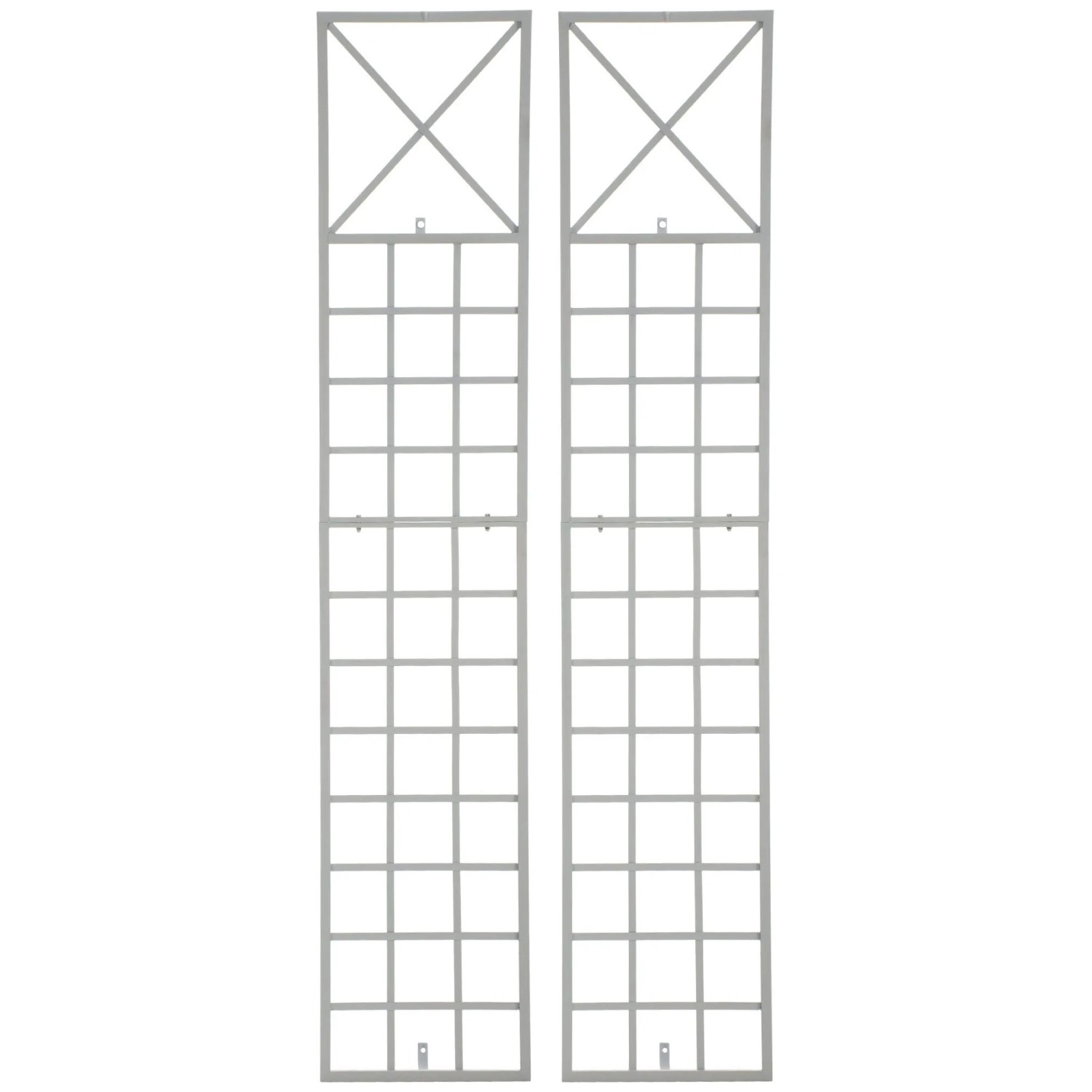 DELUKE Rankgitter HILDE 2er Set 40x1x198cm Metall Weiß Rankhilfe Kletterpflanzen Gartendekoration