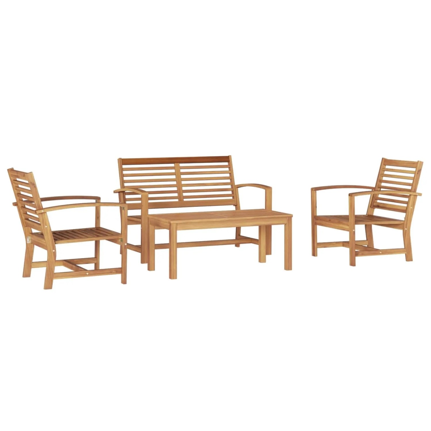 vidaXL Gartensofa-Set 4 Stk Natur Massivholz Teak 3356852