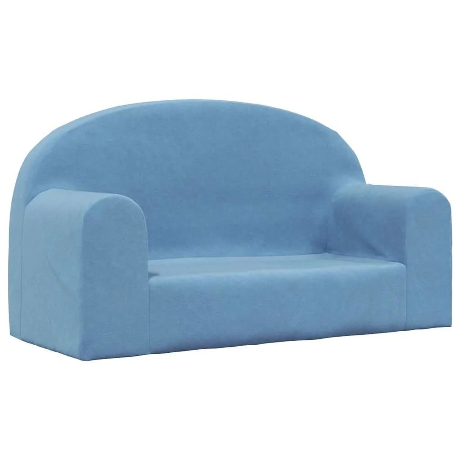 vidaXL Kindersofa 2-Sitzer Blau Weich Plüsch 357014