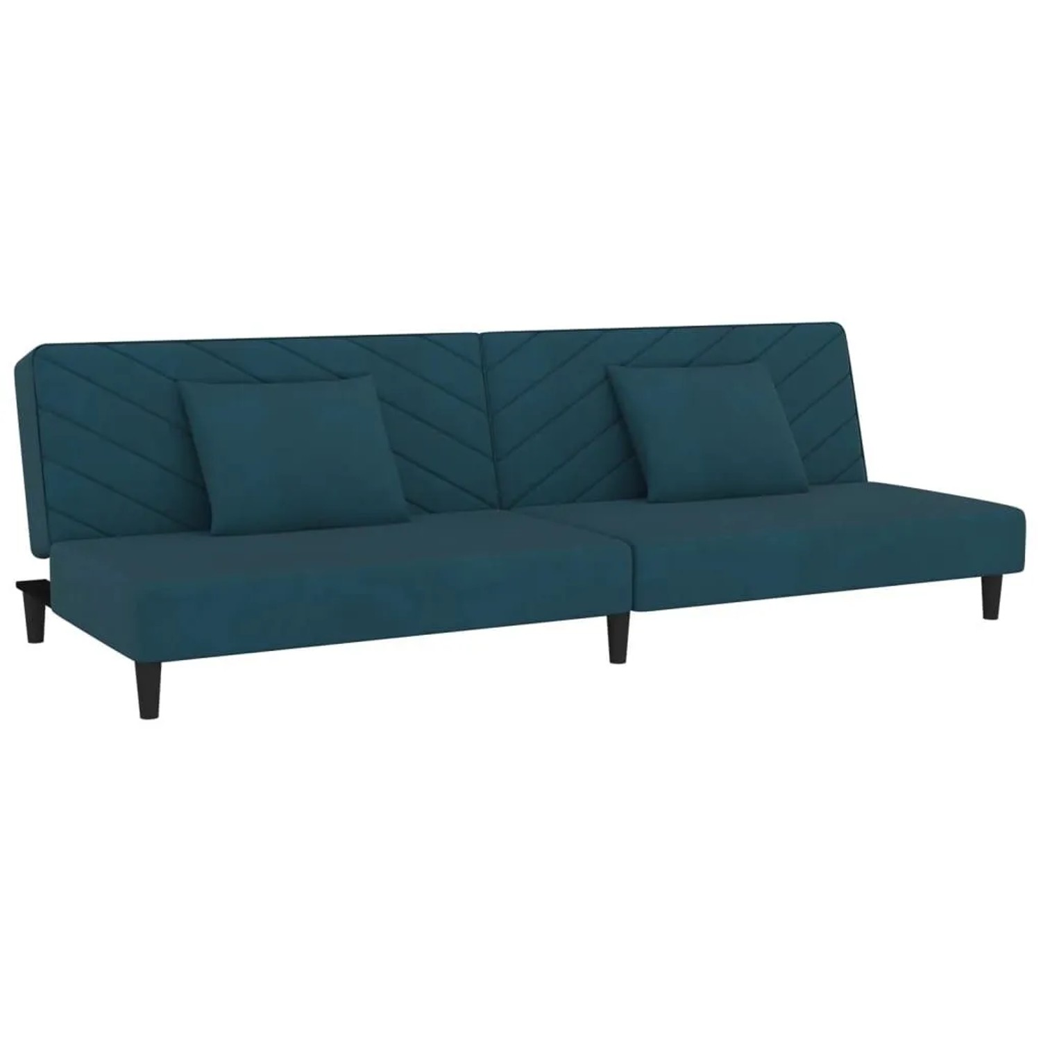 vidaXL Schlafsofa 2-Sitzer mit 2 Kissen Blau Samt 375909 günstig online kaufen