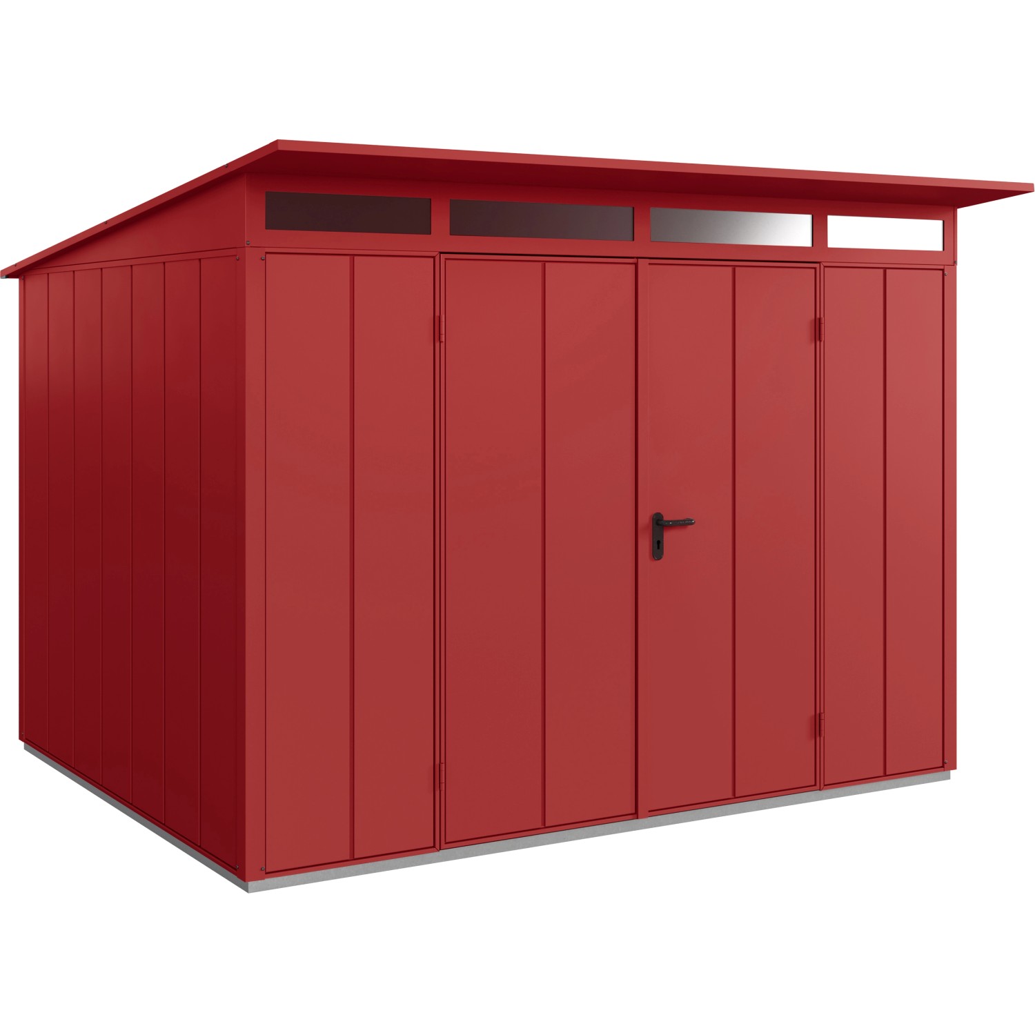 Ecostar Gerätehaus Elegant mit Pultdach Typ 3 RAL3004 Purpurrot Doppeltür