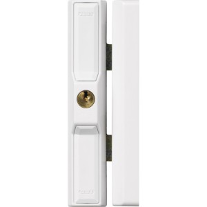 Weißes Abus Fensterschloss DF88 AL0089, gleichschließend, zur Fenstersicherung.