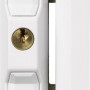 Weißes Abus Fensterschloss DF88 AL0089, gleichschließend, zur Fenstersicherung.