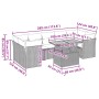 vidaXL Garten-Sofagarnitur, 8-teilig, schwarz, Poly Rattan, mit Maßen. Ideal für Terrasse und Garten.