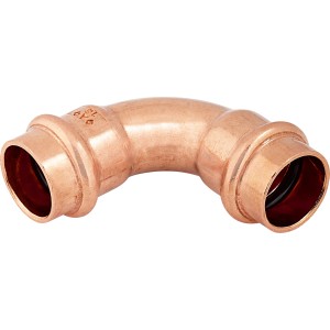 Kupfer Pressbogen, 90 Grad, Durchmesser 18 mm, für Kupferrohrleitungen.