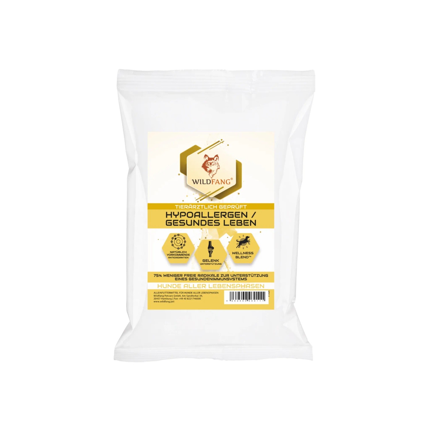 Wildfang VetLine Trockenfutter mit Peptiden für Hunde Hypoallergen 100 g