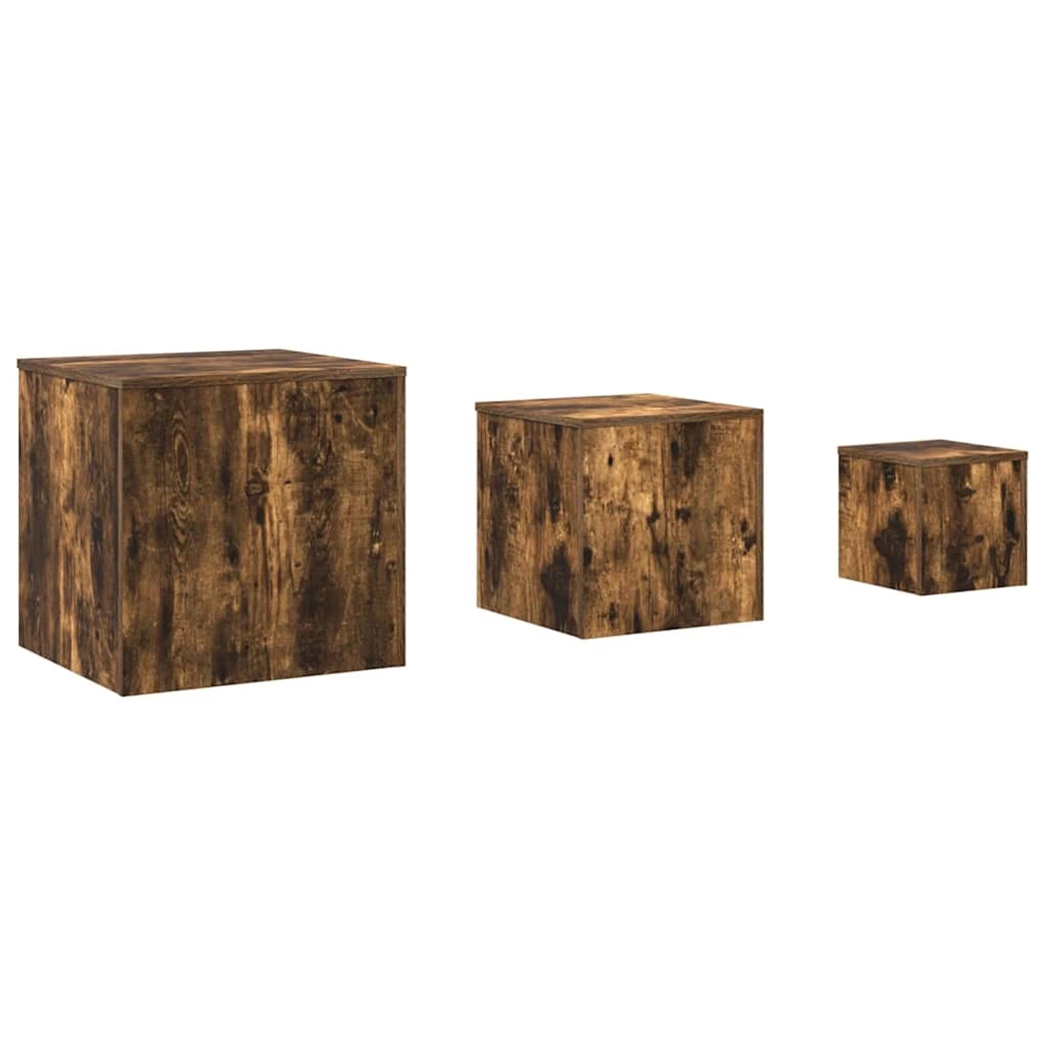 vidaXL Beistelltische 3 Stk Räuchereiche Holzwerkstoff 815987 günstig online kaufen