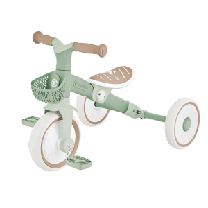 Globber Learning Trike 2in1 Plus Dreirad und Laufrad für Kinder 8/7 Zoll TPR-Sattel Höhenverstellb Salbei Grün