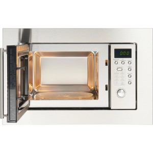 Offene PKM Einbau-Mikrowelle MW800-20.8EB aus Edelstahl mit digitalem Display.