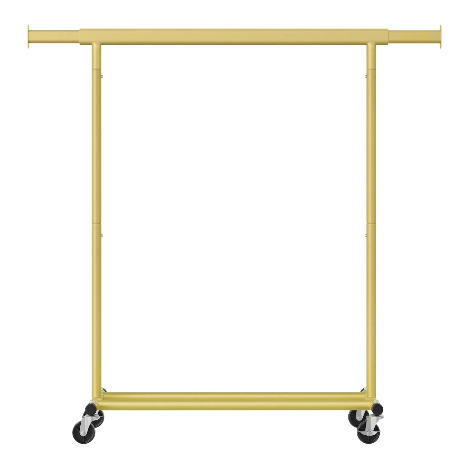 Songmics Kleiderständer Rollbar mit Ausziehbarer Stange 161,5 x 132 x 45 cm Gold