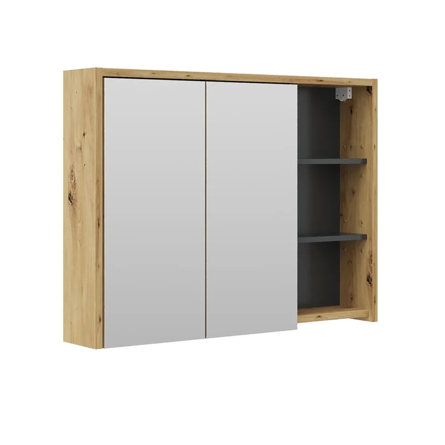 Vicco Badspiegelschrank Viola Eiche Anthrazit 100 x 75