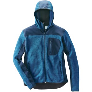 Blaue Scheibler Strickjacke Professional mit Kapuze und Reißverschluss für Arbeitskleidung.
