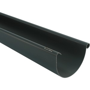 Halbrunde Marley Dachrinne RG 100 in Anthrazit, 3 m lang, aus Kunststoff.