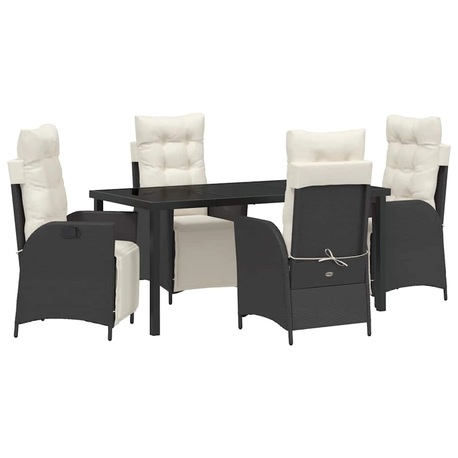 vidaXL Garten Essgruppe 5-Tlg Schwarz Poly Rattan 3380529 günstig online kaufen