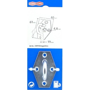 Conacord Augplatte, Stahl, 6-eckig, 61 mm lang. Beschlag für vielseitige Anwendungen.