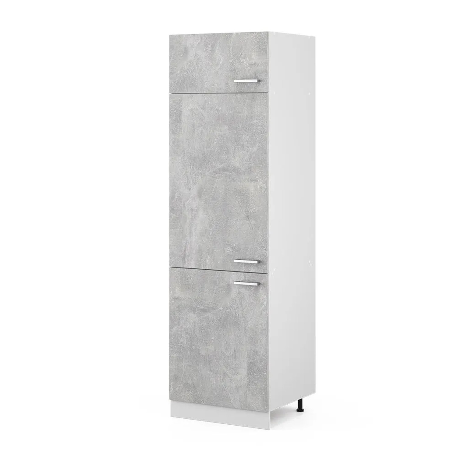 Vicco Kühlumbauschrank R-Line Hochschrank für die Küche Beton Weiß 60 cm