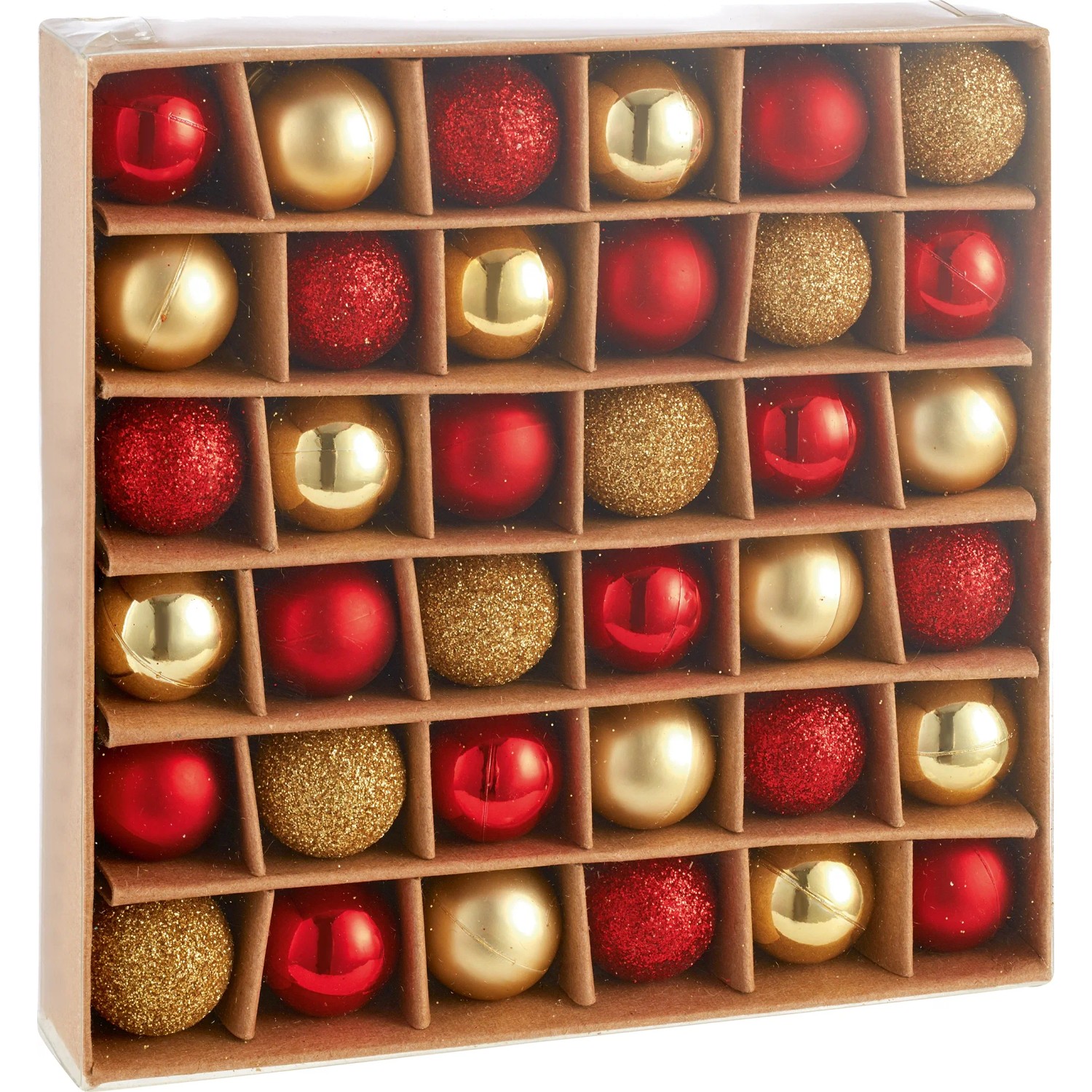 kleine Weihnachtskugeln Kunststoff Ø 2 cm 36-tlg. Rot-Gold bruchsicher kaufen bei OBI