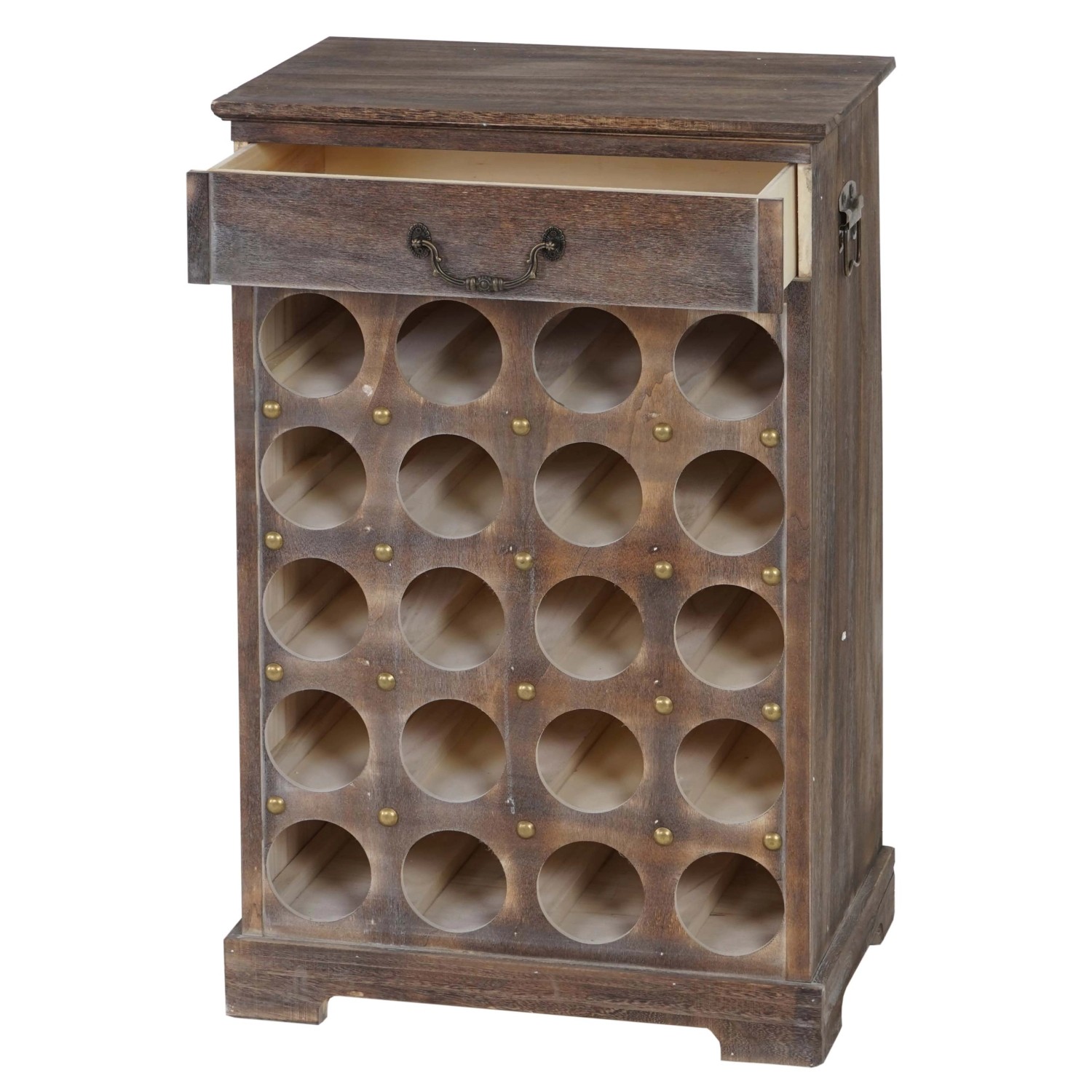 BERLINLODGE Weinregal Mit Schublade Flaschenregal 20 Flaschen HxBxT 76x48x3 günstig online kaufen