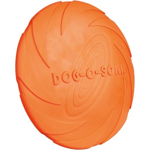 Orange Jollypaw Dog Disc aus Naturgummi, 22 cm Durchmesser, Kauspielzeug für Hunde.