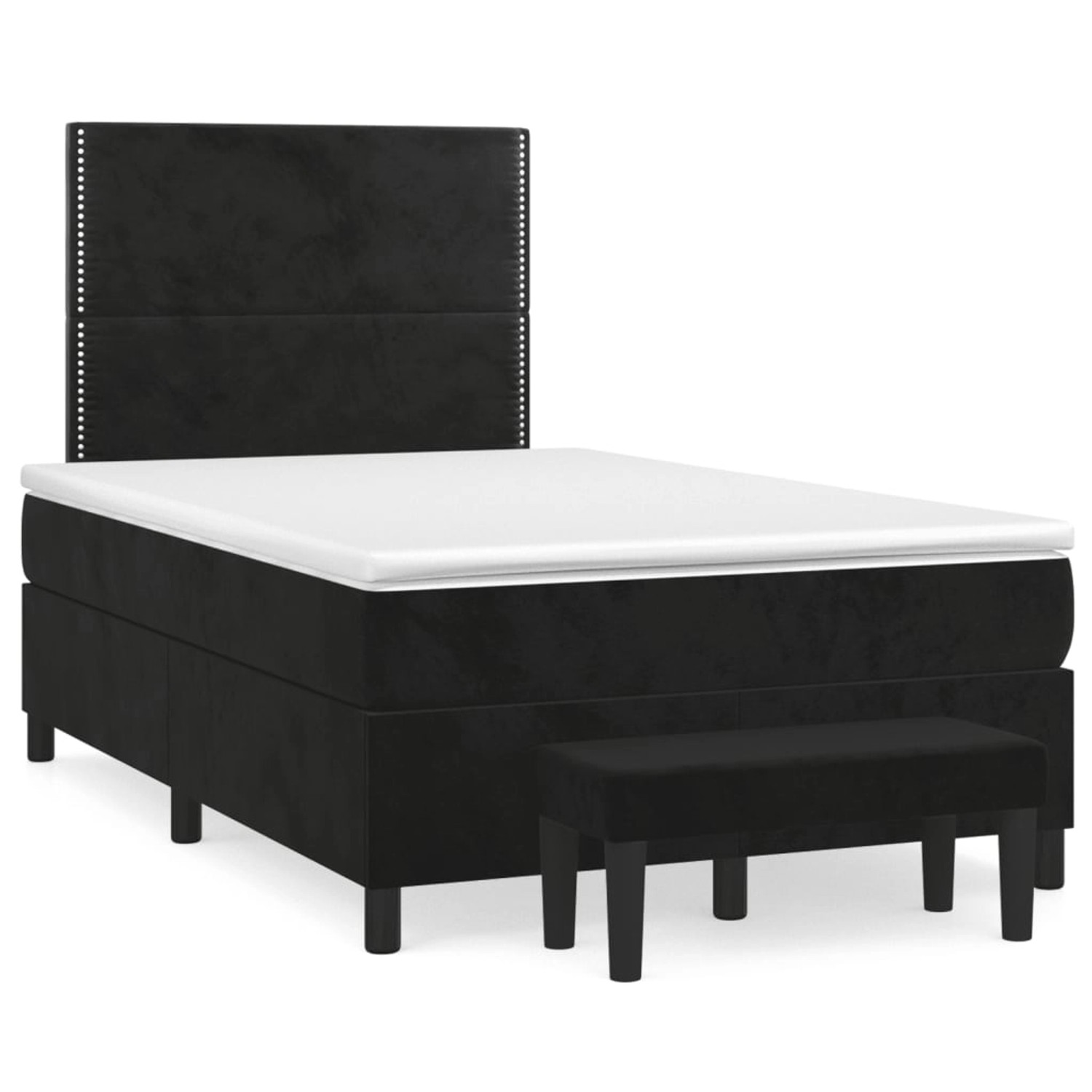 vidaXL Boxspringbett mit Matratze Schwarz 120x190 cm Samt2108503 günstig online kaufen