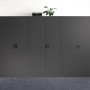 Rikta Metallschrank, 168x80x40 cm, anthrazit, mit Flügeltüren und Zylinderschloss. Werkzeugschrank für Büro und Werkstatt.
