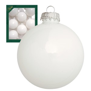 Krebs Glas Lauscha Weihnachtskugeln Weiß Matt Uni 8er-Set 7cm