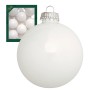 Krebs Glas Lauscha Weihnachtskugeln, weiß glänzend, 7cm, 8er-Set. Christbaumschmuck aus Glas.
