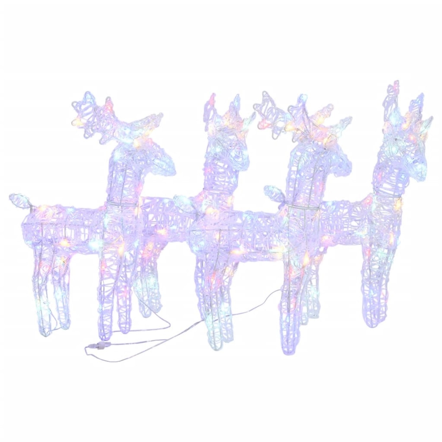 vidaXL LED-Rentiere 4 Stk Mehrfarbig 160 LEDs Acryl 3154261