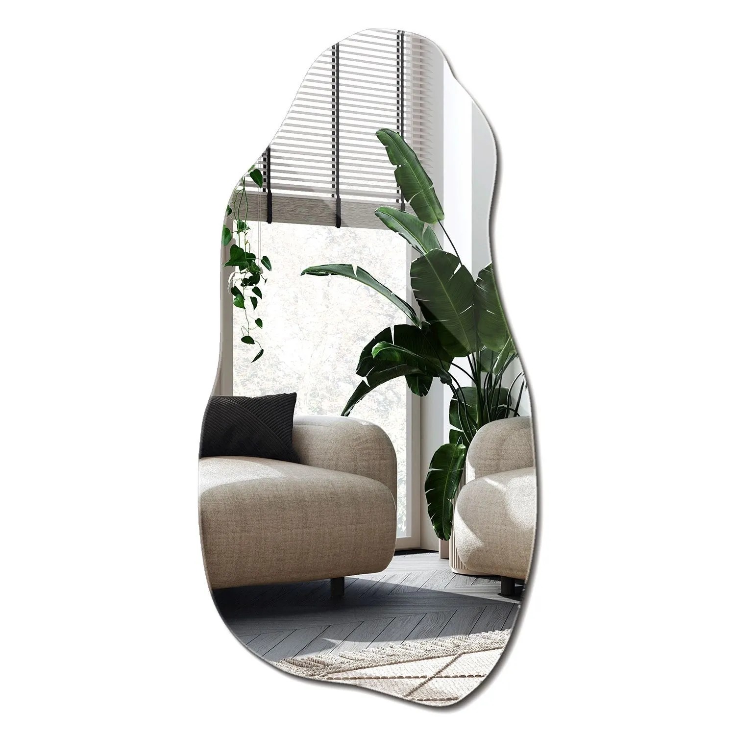 Wallfluent Ausgefallene Spiegel 45x90 Cm Spiegel Design Spiegel Asymmetrisch Wand Flurspiegel Asymmetrisch
