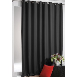 Schwarze Arsvita Verdunkelungsgardine Shadow mit Ösen, 135x295 cm, für Fenster.