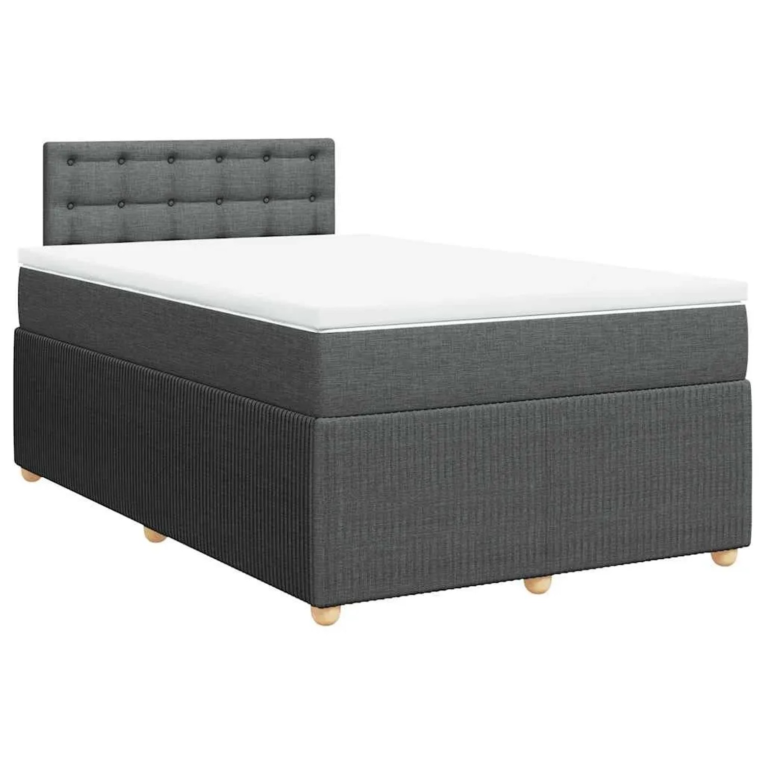 vidaXL Boxspringbett mit Matratze Dunkelgrau 120x190 cm Stoff 3287410 günstig online kaufen