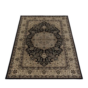 Schwarzer Orientteppich Kashmir von Ayyildiz, 120x170 cm, mit floralem Muster.