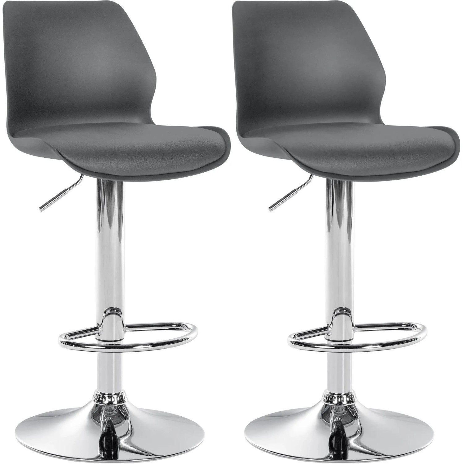 CLP 2er Set Barhocker Gilbert grau/Kunststoff