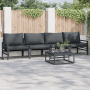 vidaXL Garten-Sofa-Set, 4-teilig, anthrazitfarben, Stahl, mit Tisch und Polstern.