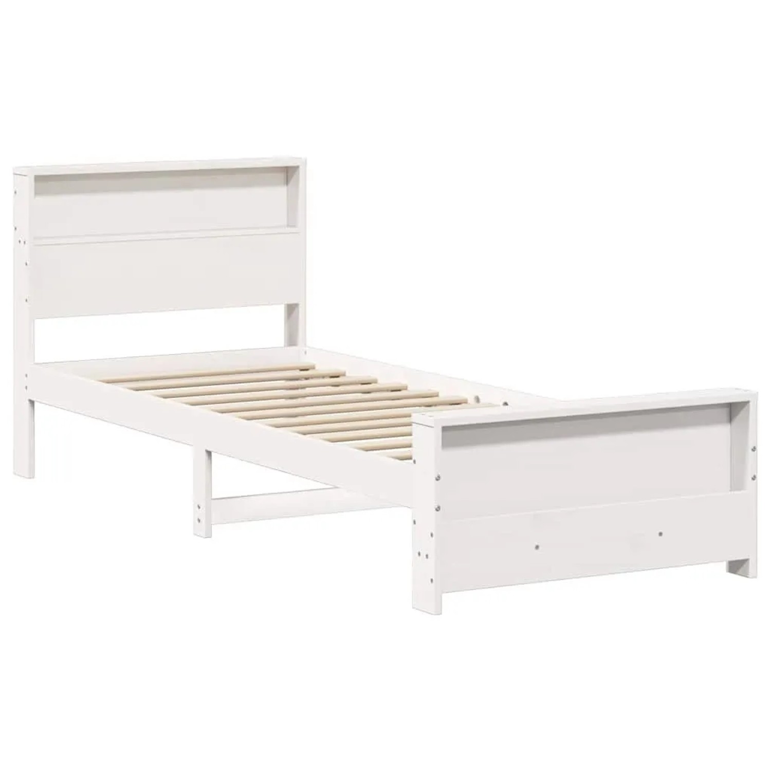 vidaXL Bettrahmen mit Kopfteil Weiß 90 x 190 cm Holzwerkstoff 877249