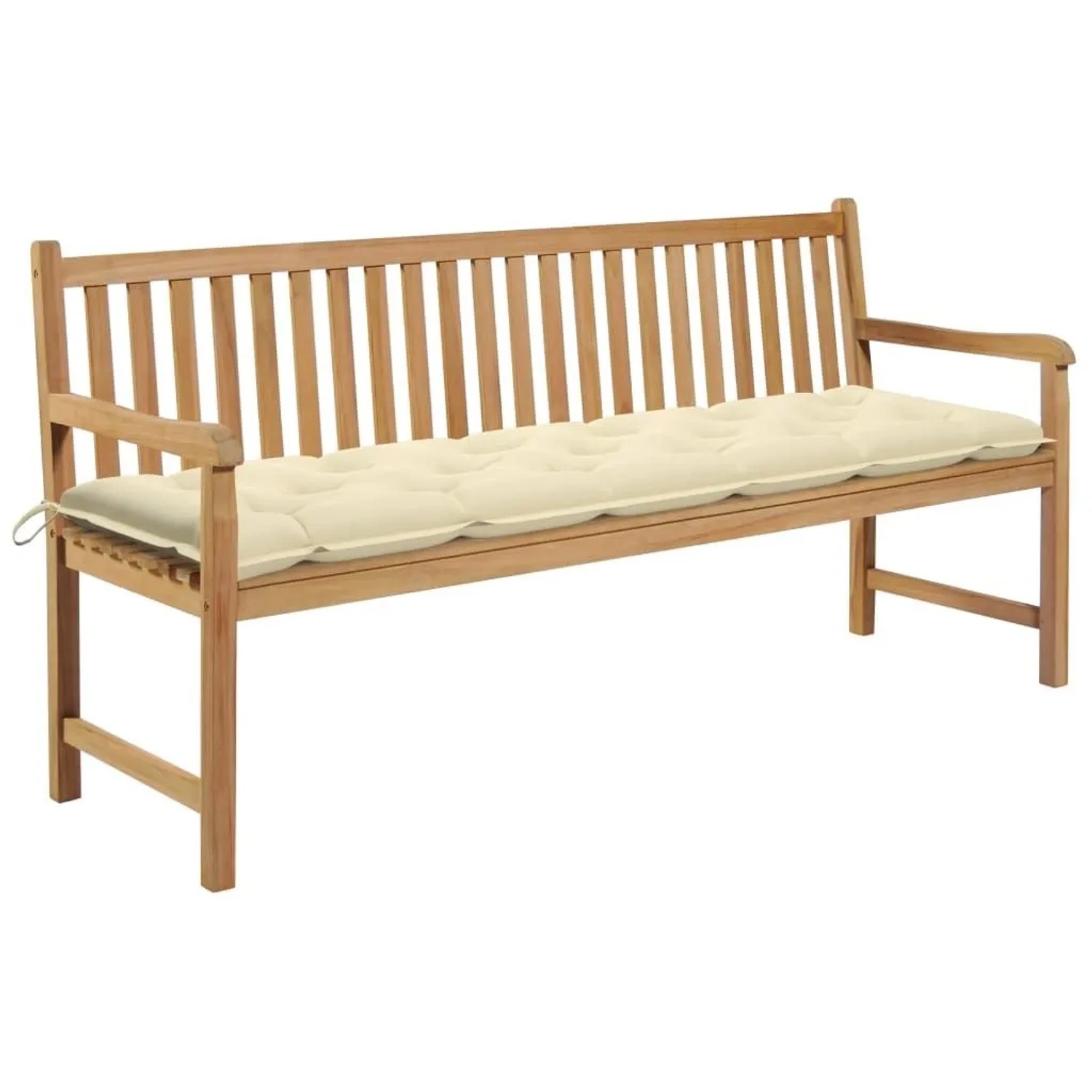 vidaXL Gartenbank mit Cremeweißer Auflage 175 cm Massivholz Teak 3062801 günstig online kaufen