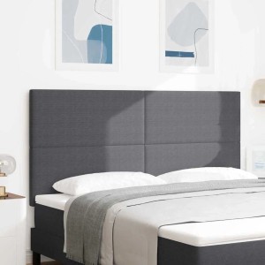 Dunkelgraues LED Kopfteil, 180 cm, Polyester, für Betten mit RGB-Lichtleisten.