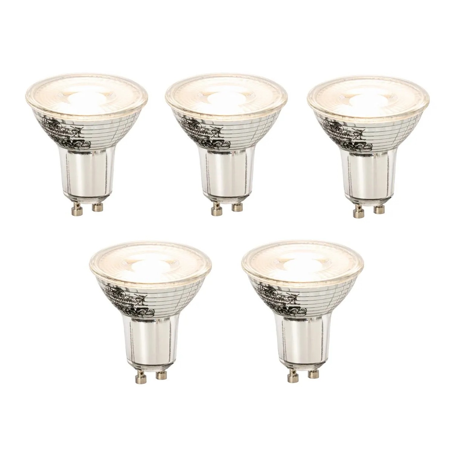 LUEDD Set mit 5 Dimmbaren GU10 LED Glühbirnen 8W 660lm 3000K